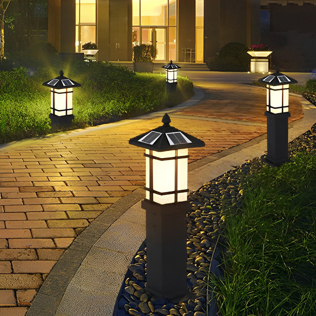 Waterproof LED Intelligent Black Contemporary Solar Lawn Lamp Exterior Lights, Outdoor Wall Light, detail 2