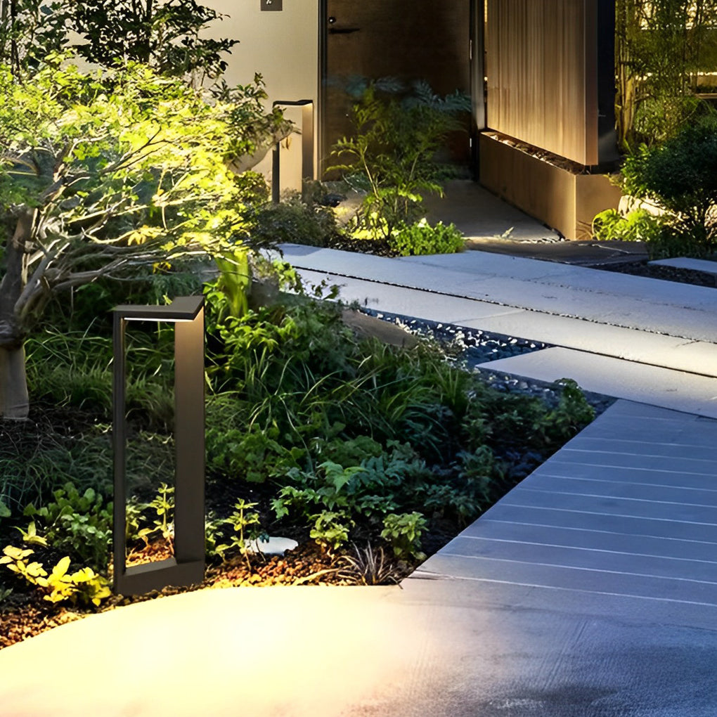 Geometric Design Waterproof LED Black Contemporary Exterior Pathway Lights, Outdoor Wall Light, detail 3