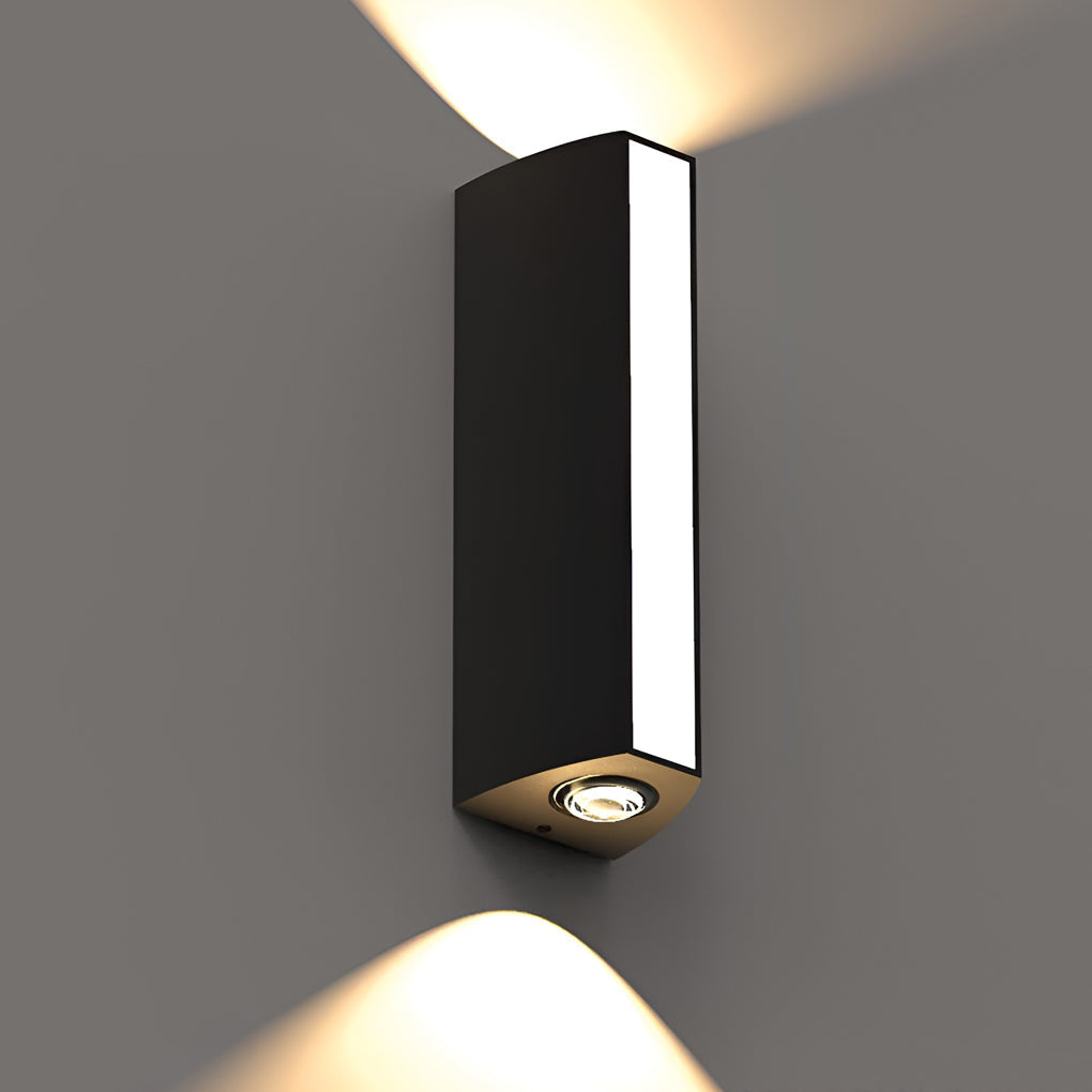 Box Led Up and Down Lights Waterproof Black Contemporary Wall Light, Bedroom Wall Sconce, detail 6