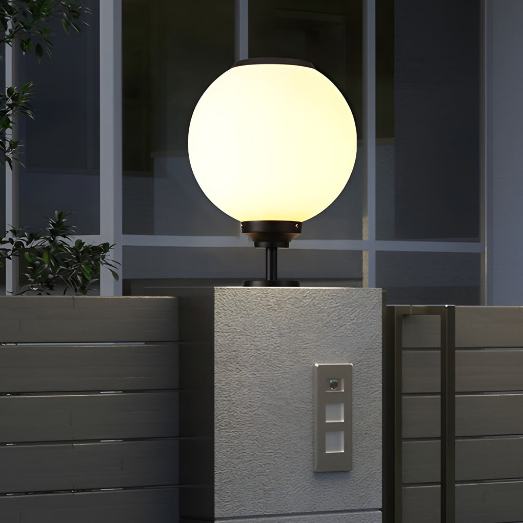 Glass Ball Waterproof Three Step Dimming LED Solar Post Caps Lights Pillar Light, Outdoor Wall Light, detail 7