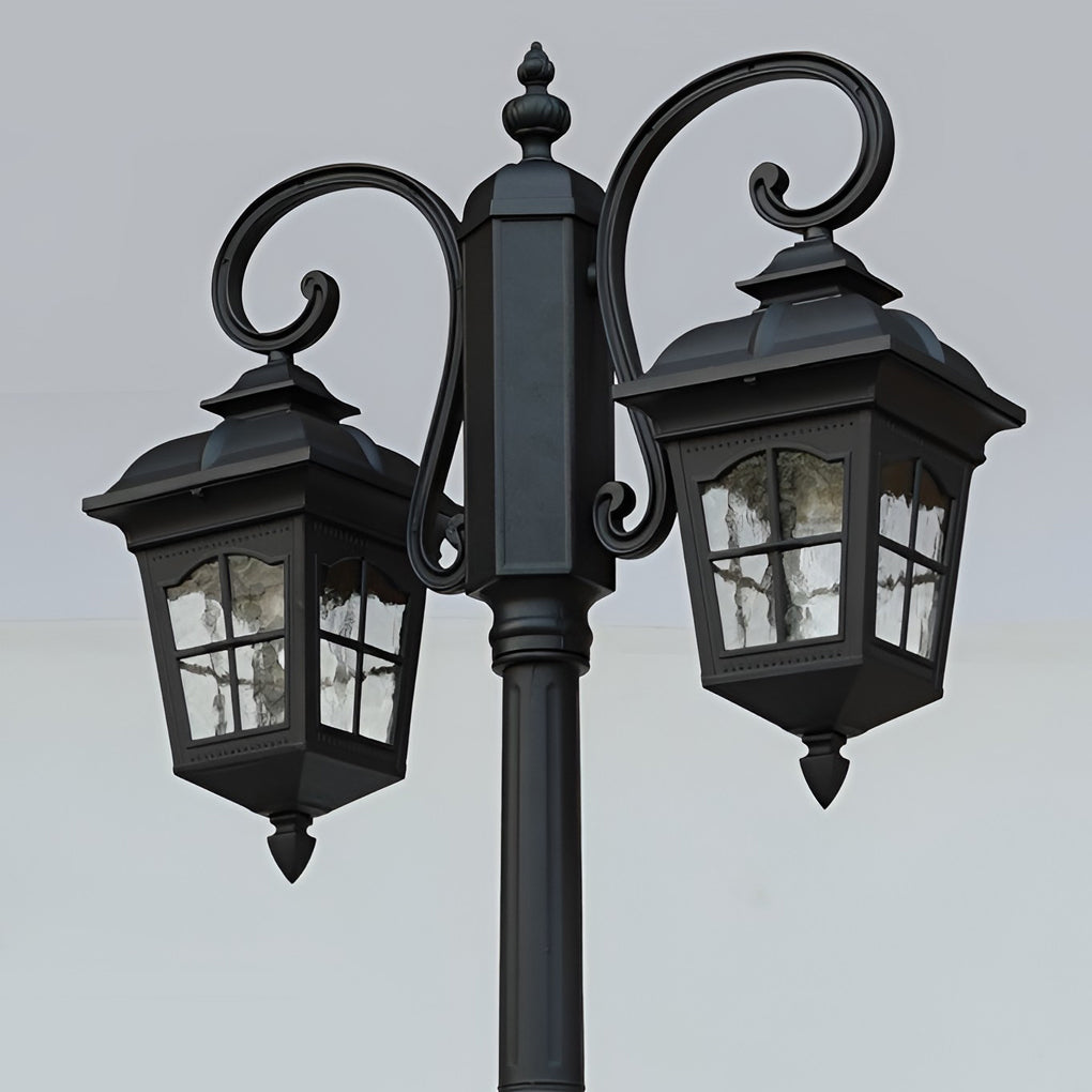 2 Lights Waterproof Black European Style Exterior Pole Lights Public Lighting, Outdoor Wall Light, detail 5