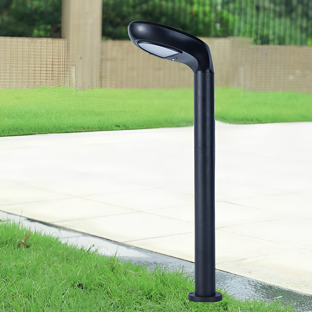 Clean-Lined Waterproof LED Black Contemporary Solar Powered Lawn Lights Garden Lamp, Outdoor Wall Light, detail 9
