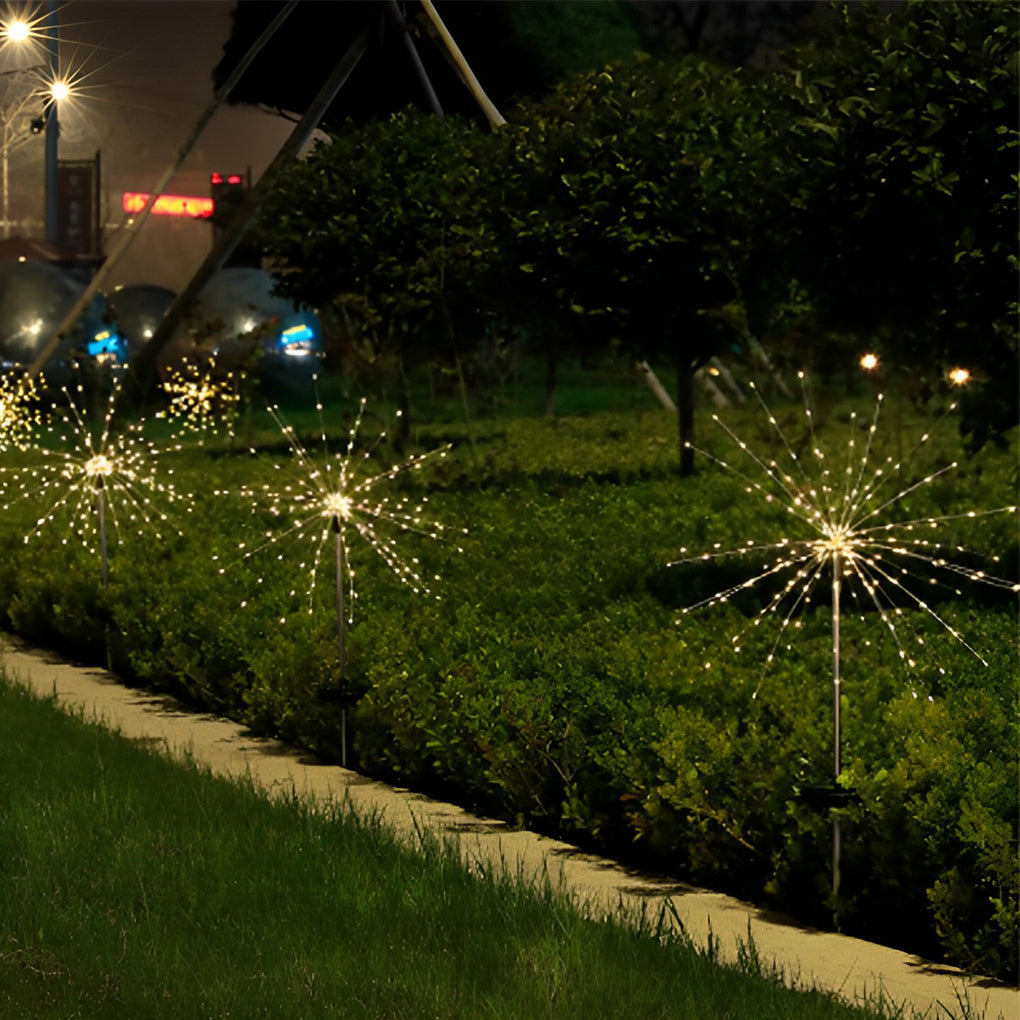 Metal 2PCS Waterproof 8 Lighting Modes 200 Lights LED Solar Starburst Lights, Outdoor Wall Light, detail 2