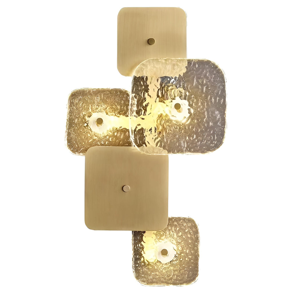 Creative Rounded Square Glass Copper LED Contemporary Wall Light, Bedroom Wall Sconce, detail 10