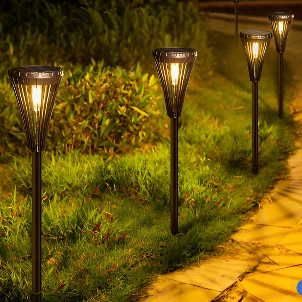 Circular Waterproof LED Intelligent Light Control Black Solar Pathway Lights, Outdoor Wall Light, detail 2