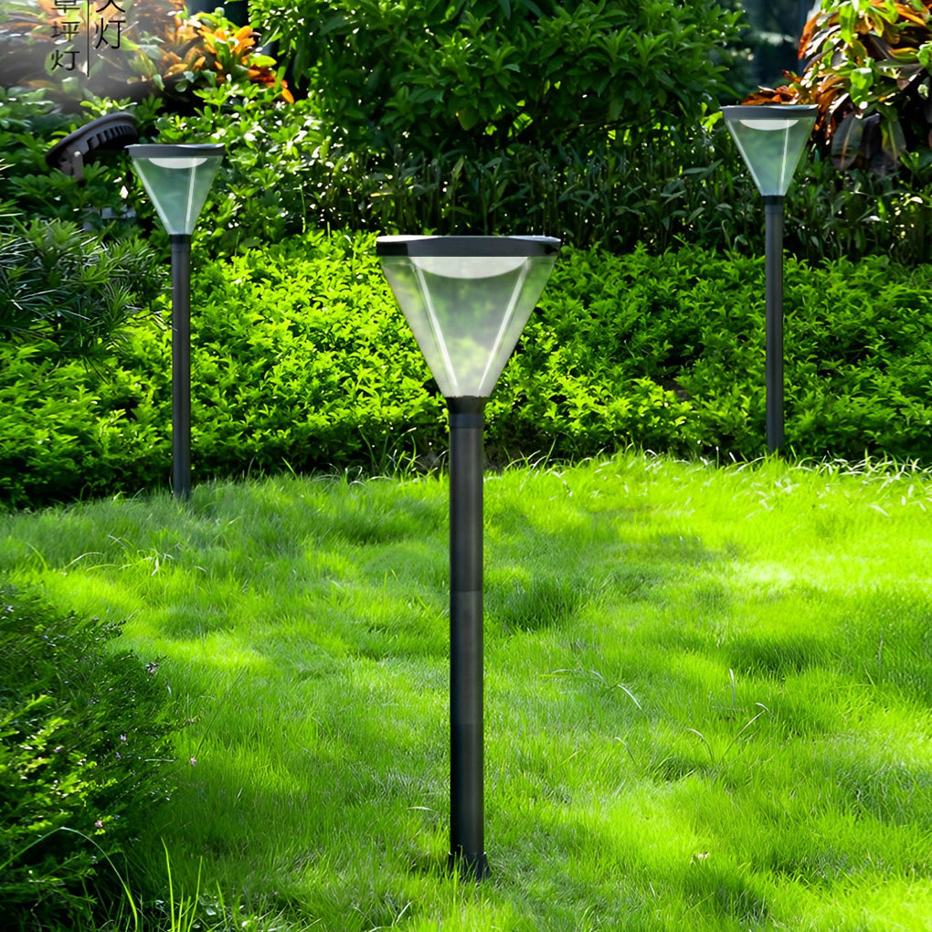 Waterproof Intelligent Light Control Led Black Contemporary Solar Lawn Lamp, Outdoor Wall Light, detail 4