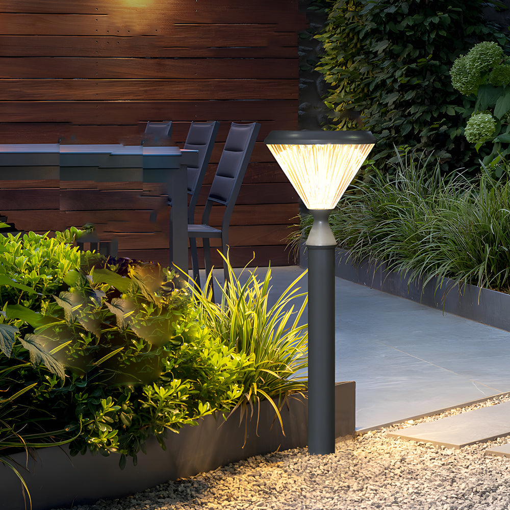 Modern Black Solar LED Bollard Path Light for Garden, Outdoor Wall Light, detail 2