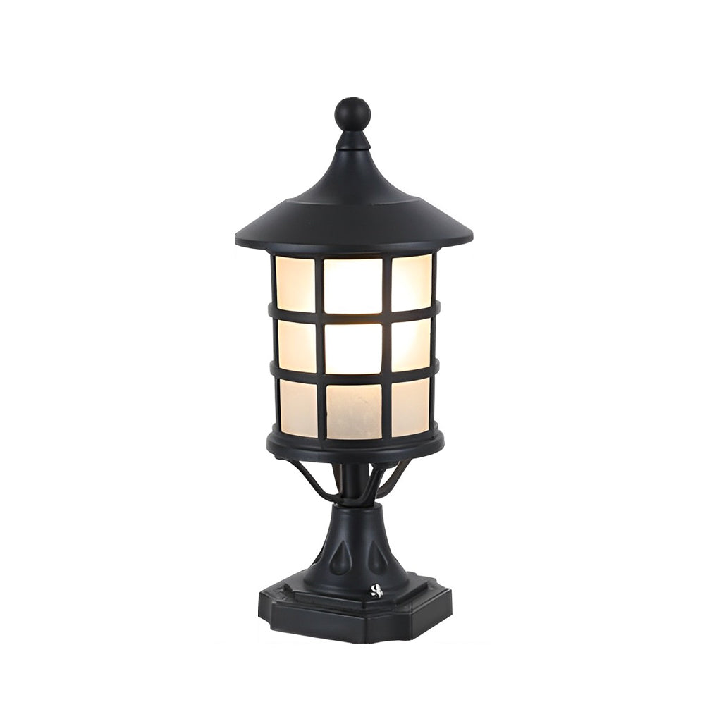 Circular Cage Waterproof LED Black Contemporary Solar Fence Post Lights with Remote, Outdoor Wall Light, detail 9
