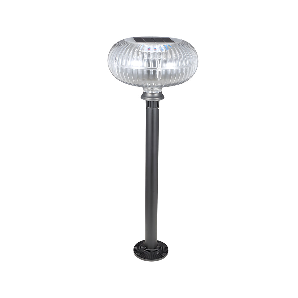 Contemporary Solar Lawn Light Metal Cylinder Oval Shade LED Exterior Bollard Light, Outdoor Wall Light, detail 6