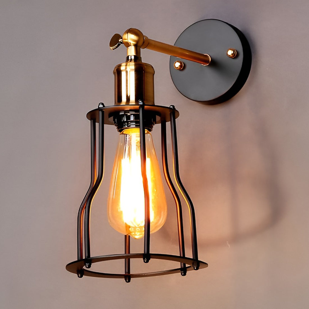 Adjustable Retro Iron E27 Waterproof Industrial Plug-In Wall Light, Plug-In Wall Sconce, detail 4
