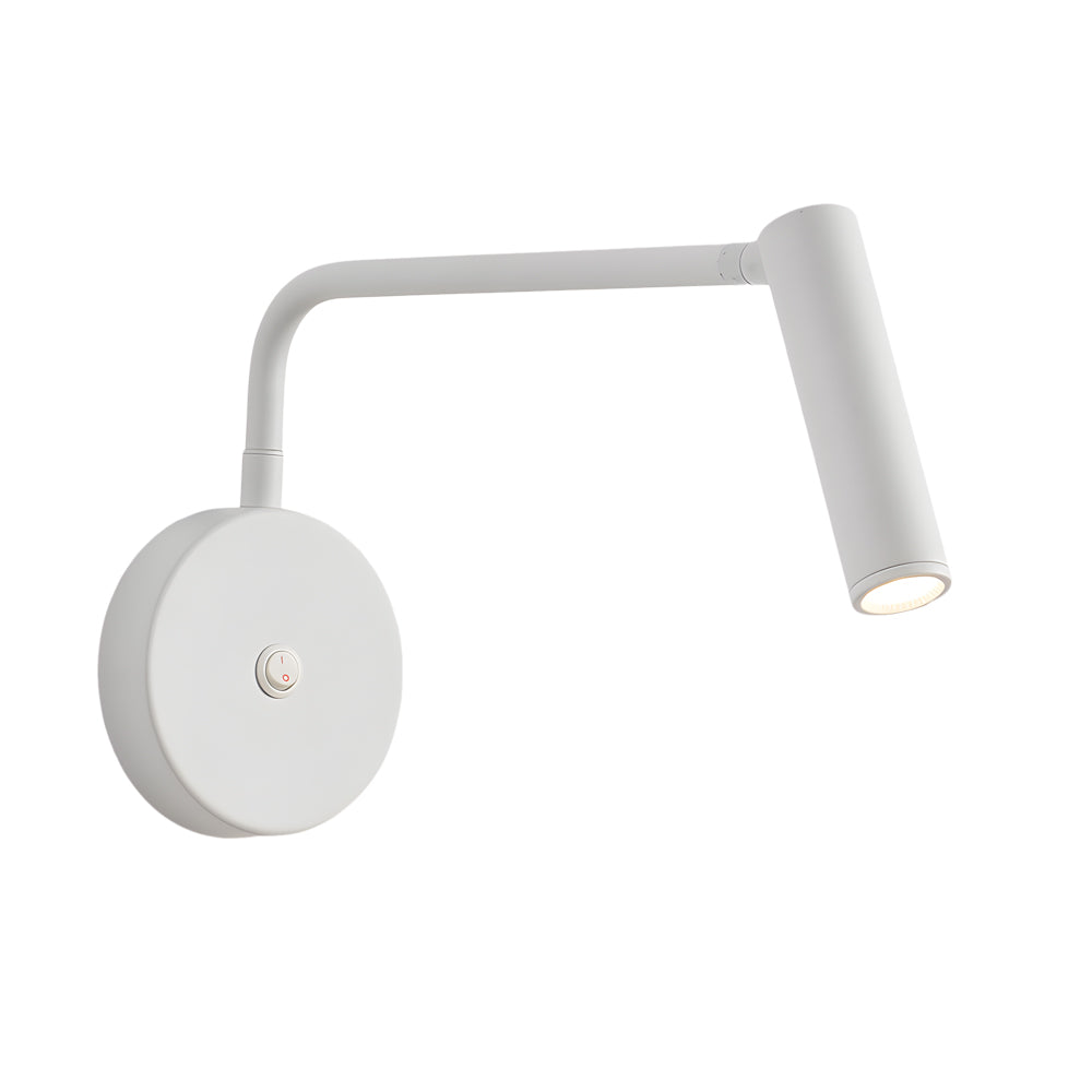 Black/White Tube LED Pivot Arm Wall Light Adjustable Wall-Mounted Spotlight Bedroom Sconce Lamp, Hardwired Wall Sconce, detail 10