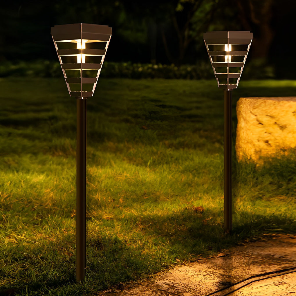 Waterproof LED Intelligent Light Control Black Contemporary Solar Lawn Lamp, Outdoor Wall Light, detail 4