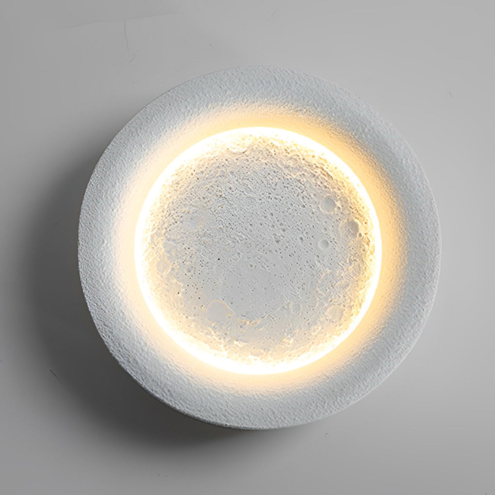 Creative Resin Circular Moon LED Nordic Wall Light, Bedroom Wall Sconce, detail 6