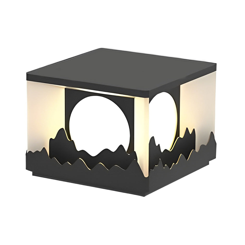 Mountain Scenery Design Waterproof LED Contemporary Solar Fence Post Lights, Outdoor Wall Light, detail 6