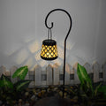 2PCS Iron Kettle Hollow Projection LED Portable Retro Solar Lanterns, Outdoor Wall Light, H 31.5in