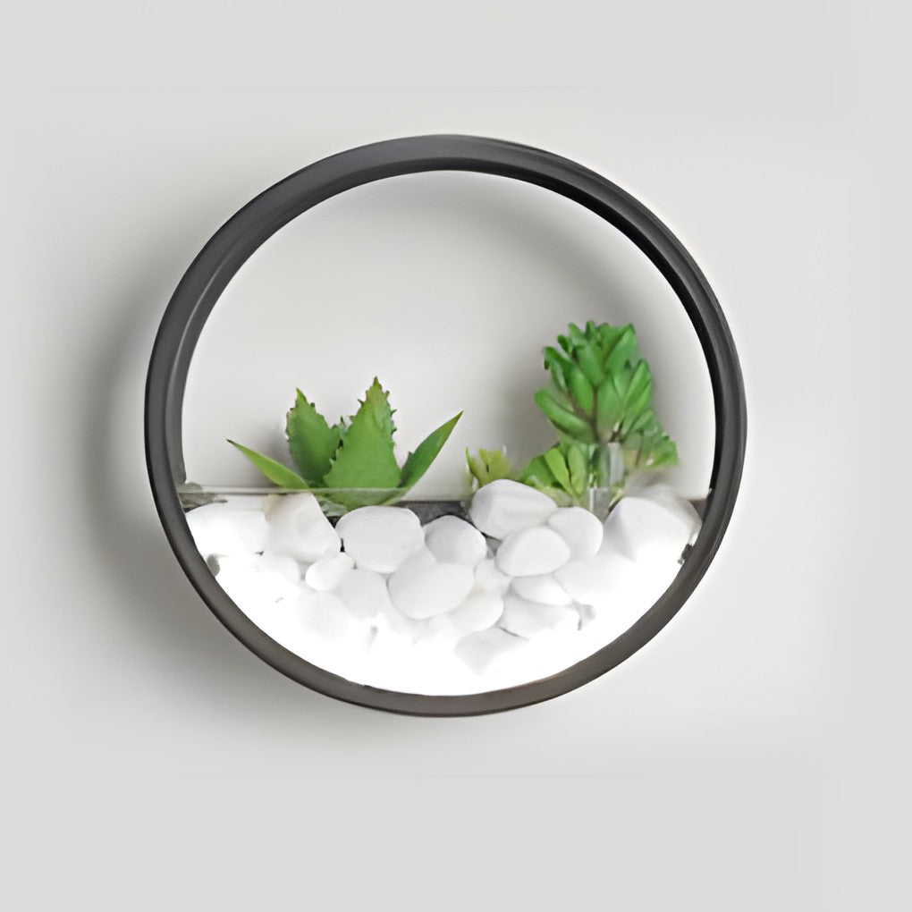 Circular Small Artificial Plants Stones 18w LED Contemporary Exterior Wall Light, Outdoor Wall Light, detail 6