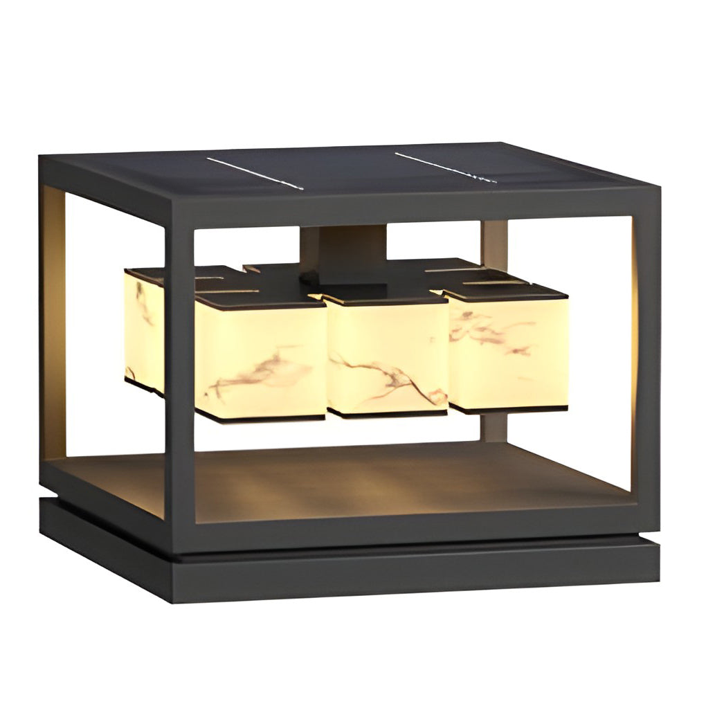 Square LED Waterproof Contemporary Solar Deck Post Lights Pillar Light Post Caps Lights, Outdoor Wall Light, detail 12