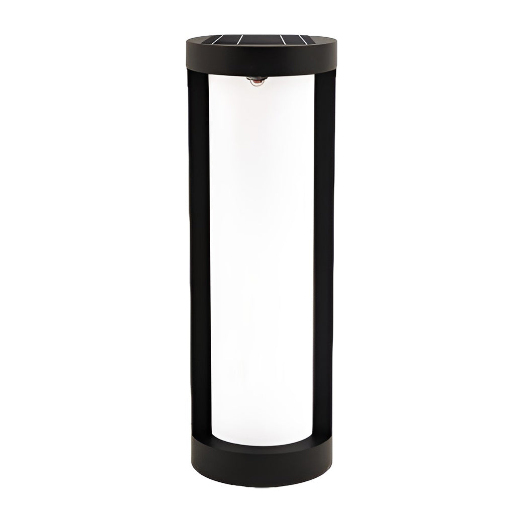 Circular Waterproof LED Solar Black Contemporary Exterior Pathway Lights Post Lights - 15.7" Aluminum, Outdoor Wall Light, detail 8