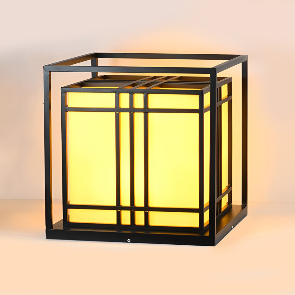 Retro Square Waterproof LED Black Contemporary Exterior Post Caps Lights, Outdoor Wall Light, detail 7