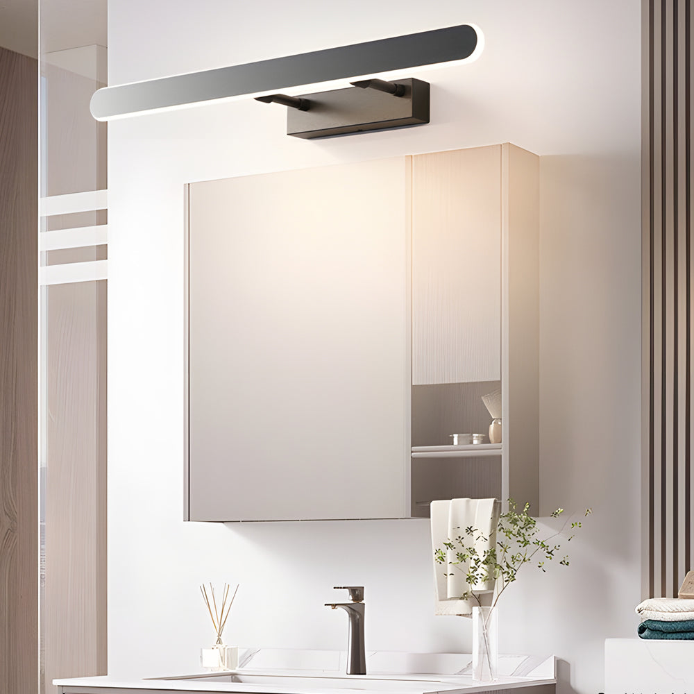 Clean-Lined Matte Black LED Bathrooms Vanity Fixture Bar with Acrylic Surround Lighting, Bathroom Vanity Light, detail 2