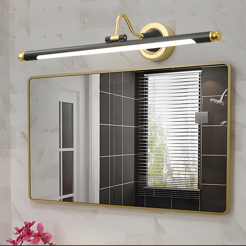 Gold and Black Rotatable Linear Vintage LED Bathroom Vanity Fixture, Bathroom Vanity Light, DIMENSIONS 18.1"