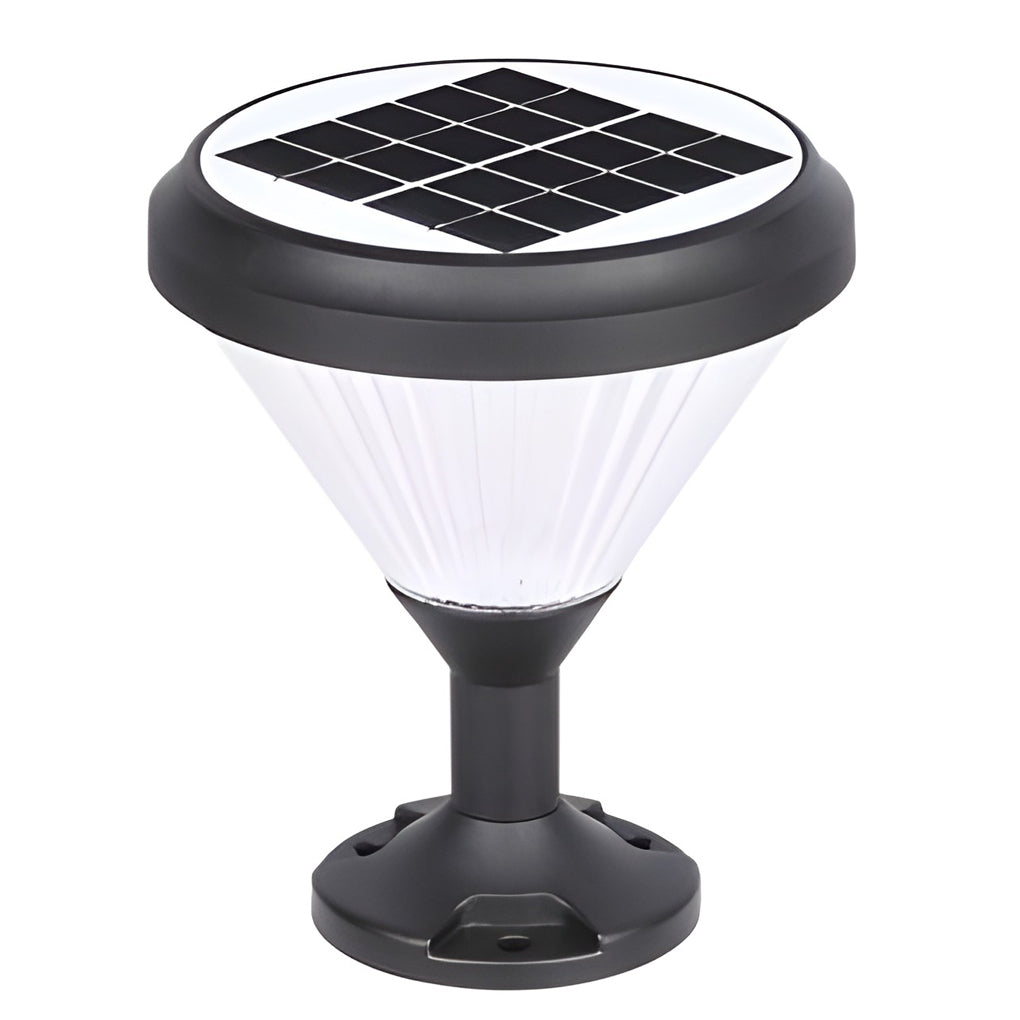 Circular LED Fast Charging Black Contemporary Solar Post Caps Lights Pillar Light, Outdoor Wall Light, detail 8