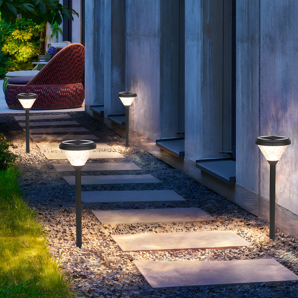 Crystal Black 27.6-Inch H Solar LED Path Lights with Stake, Outdoor Wall Light, detail 2