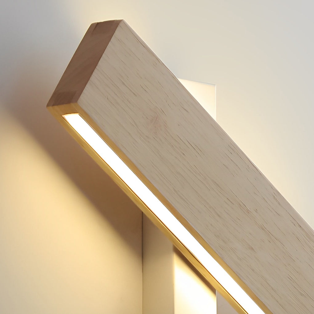 Rotatable Clean-Lined Box Wood Led Wall Light Wall Fixtures Fixture, Bedroom Wall Sconce, detail 6
