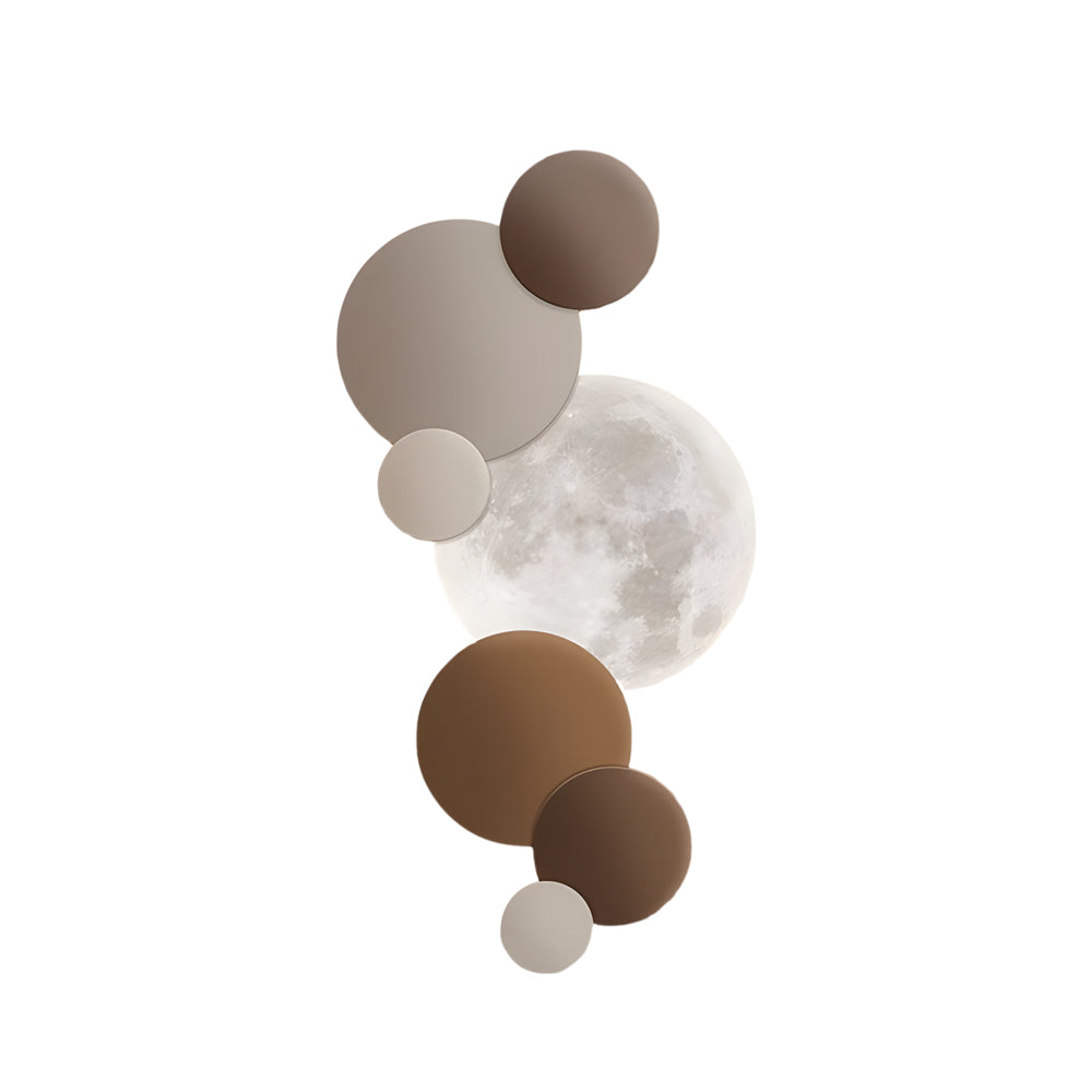 Lunar Glow Circular LED Wall Light, Bedroom Wall Sconce, detail 10