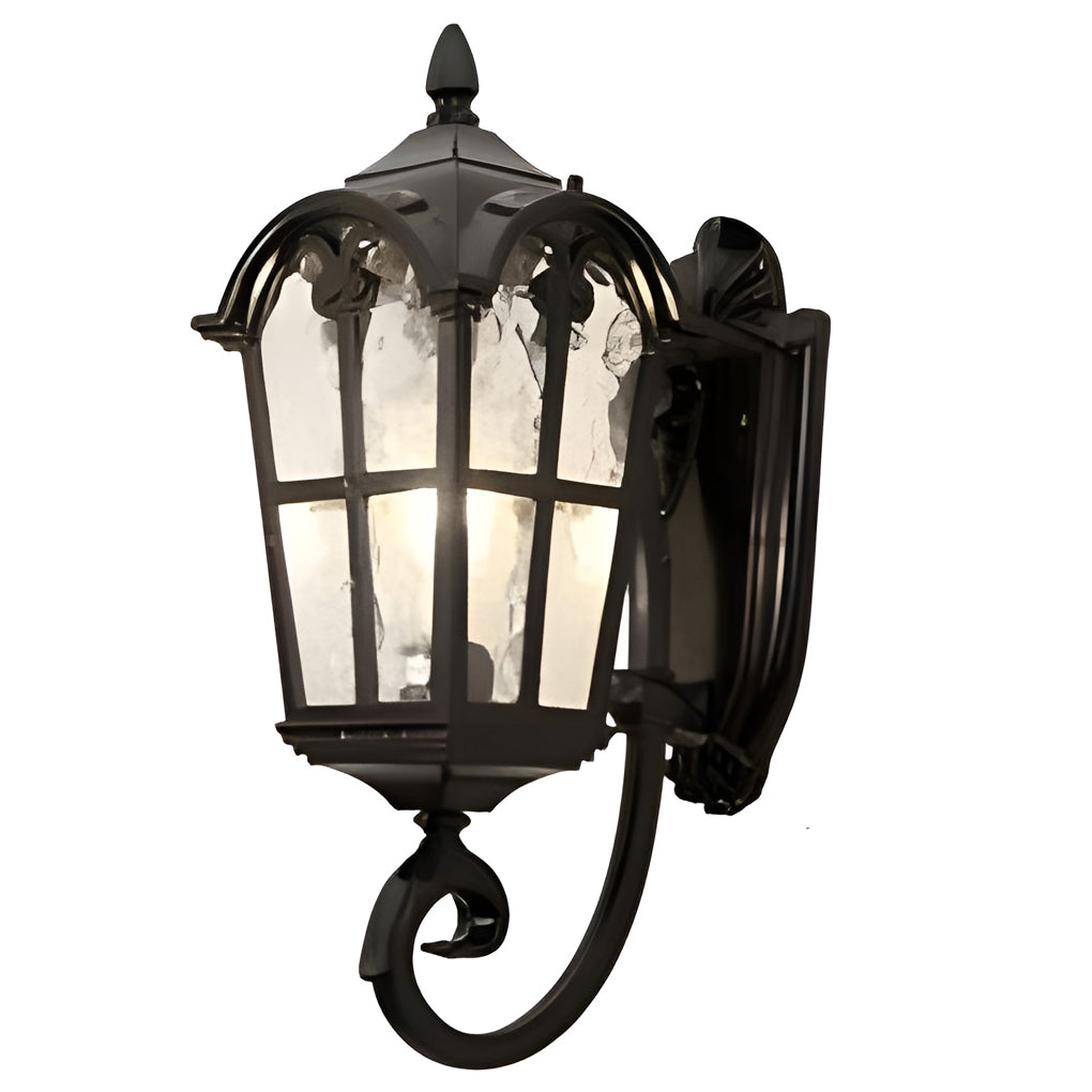 Waterproof Vintage Lantern Shaped Black Retro Exterior Plug-In Wall Light, Outdoor Wall Light, detail 7