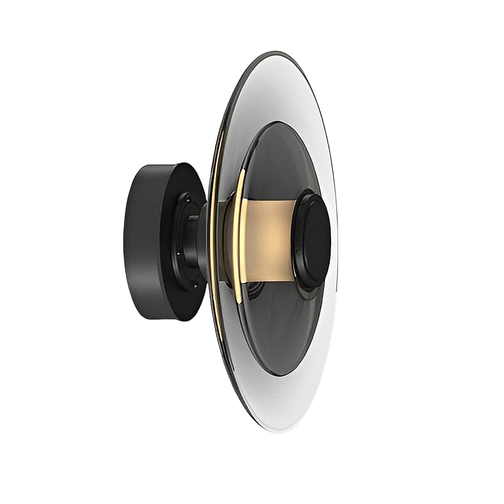 Double Layer Circular Glass Electroplated Metal LED Nordic Wall Fixtures, Hardwired Wall Sconce, detail 6