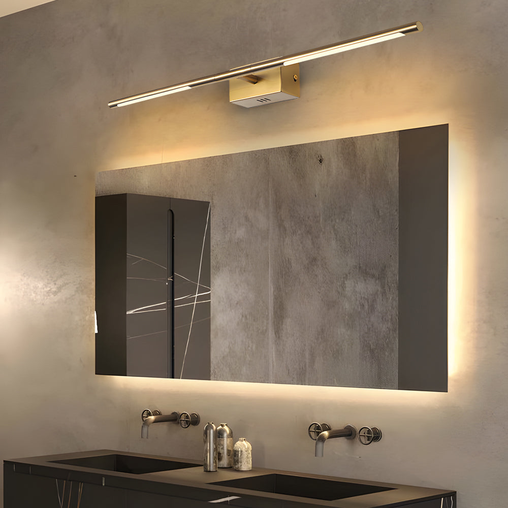 Contemporary Gold LED Bathroom Vanity Fixture - 23.6" & 39.4", Warm & White Light for Stylish Illumination, Bathroom Vanity Light, Metal