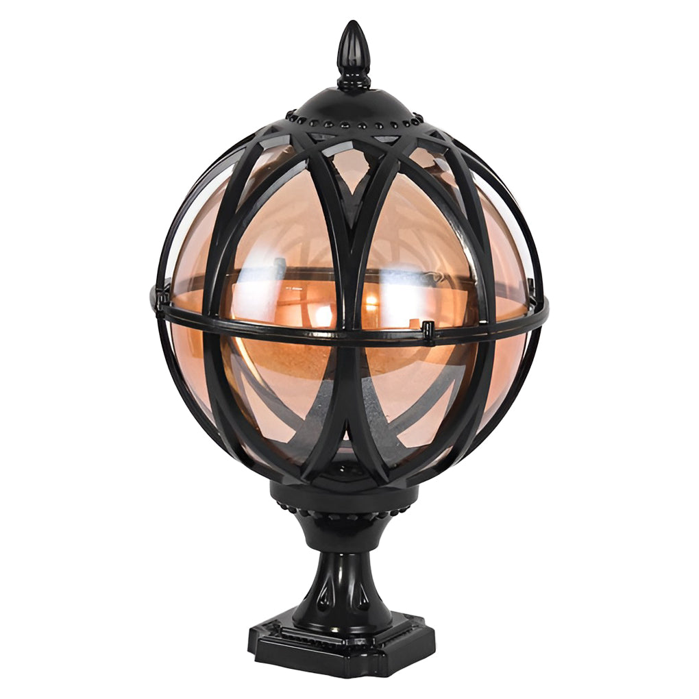 Circular Glass E27 Waterproof European Style Exterior Post Caps Lights, Outdoor Wall Light, detail 10