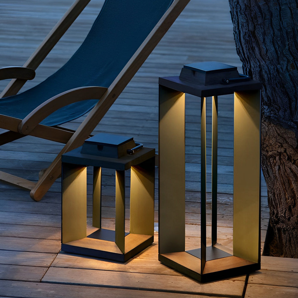 Portable Creative LED Waterproof Black Contemporary Solar Lawn Lamp Exterior Lights, Outdoor Wall Light, Stainless Steel, 13.8"
