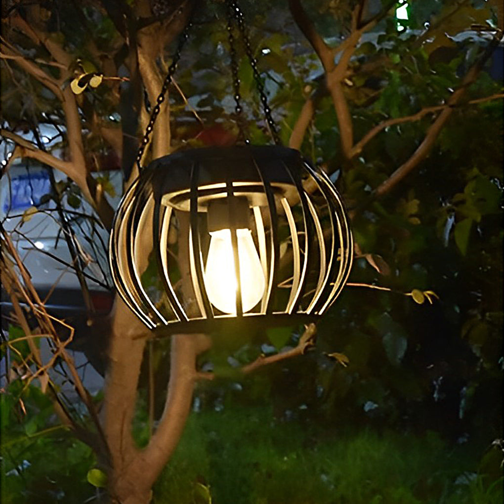 2PCS Metal Pumpkin LED Waterproof Black Contemporary Solar Exterior Lanterns, Outdoor Wall Light, detail 2
