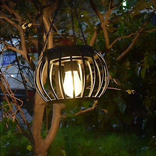 2PCS Metal Pumpkin LED Waterproof Black Contemporary Solar Exterior Lanterns, Outdoor Wall Light, detail 2