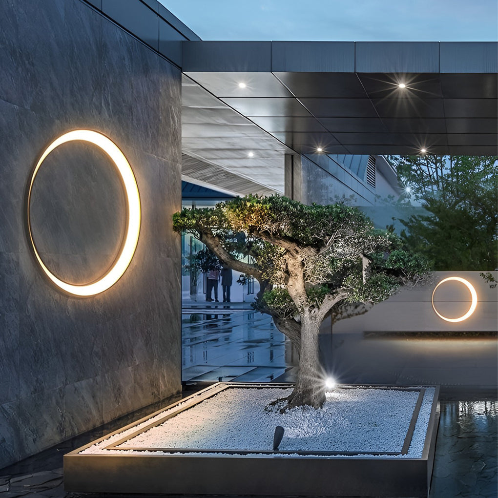 Circular Moon Led Waterproof Ip65 Contemporary Exterior Wall Fixtures Wall Light, Outdoor Wall Light, detail 3