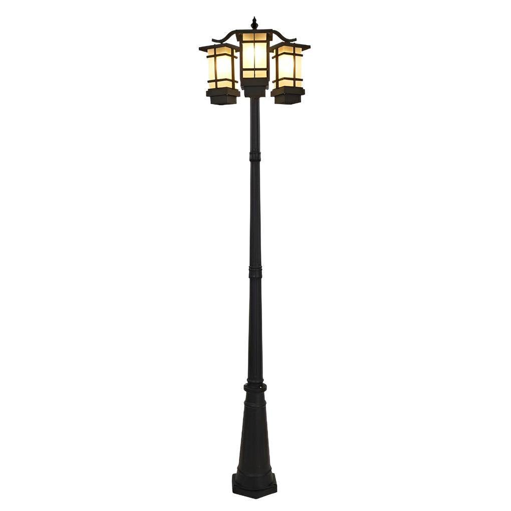 3 Lights Waterproof Black Contemporary Exterior Post Lights Public Lighting, Outdoor Wall Light, detail 9