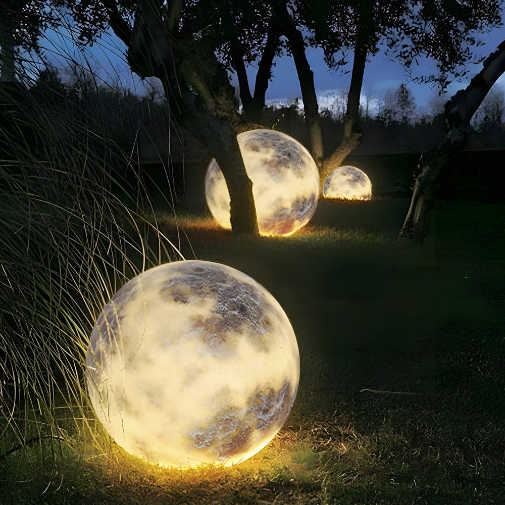 Waterproof Glass Luminous Moon Lunar Art Decor Contemporary Ground Lawn Lamp, Outdoor Wall Light, detail 2