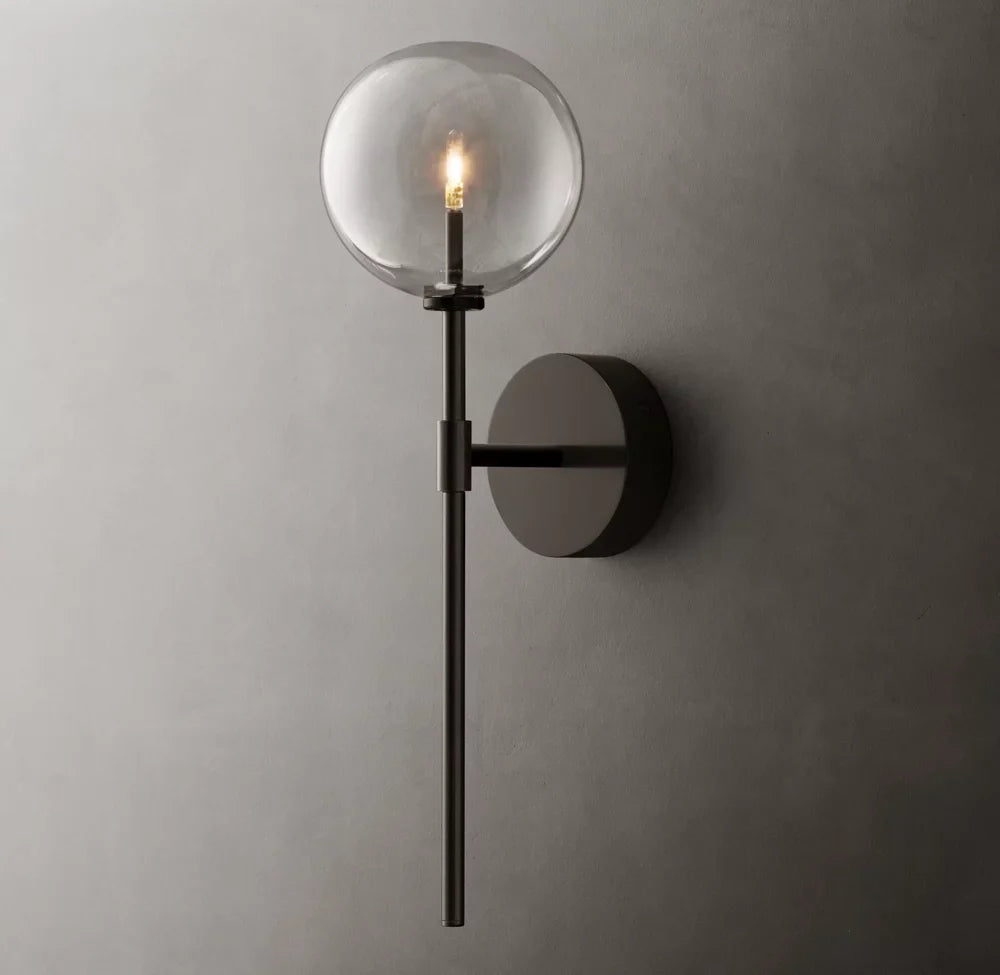 Glass Globe Wall Light, Bathroom Wall Sconce, detail 8