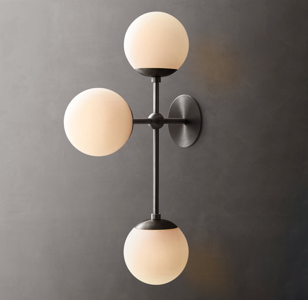 Cirque Triple Wall Light, Bedroom Wall Sconce, detail 2