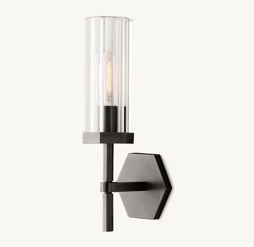 Lambeth Hexagonal Wall Light, Bathroom Wall Sconce, detail 10