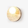 Sorella Travertine Wall Light, Hardwired Wall Sconce, Metal, Dia 25cm x H 15cm