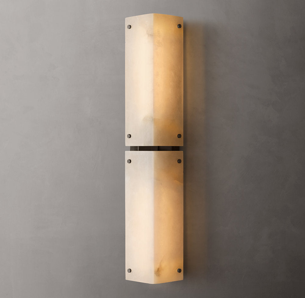 Reynard Alabaster Grand Wall Light, Bathroom Wall Sconce, detail 10