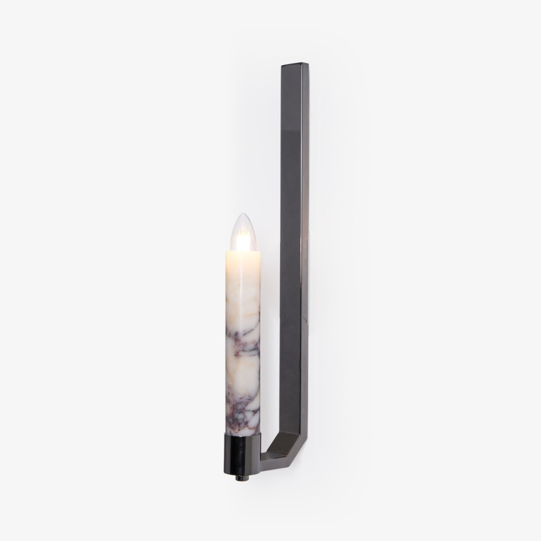 Lumivolt Alabaster Wall Light - Wall Lamp, Hardwired Wall Sconce, Metal, Dia 13cm x H 54cm