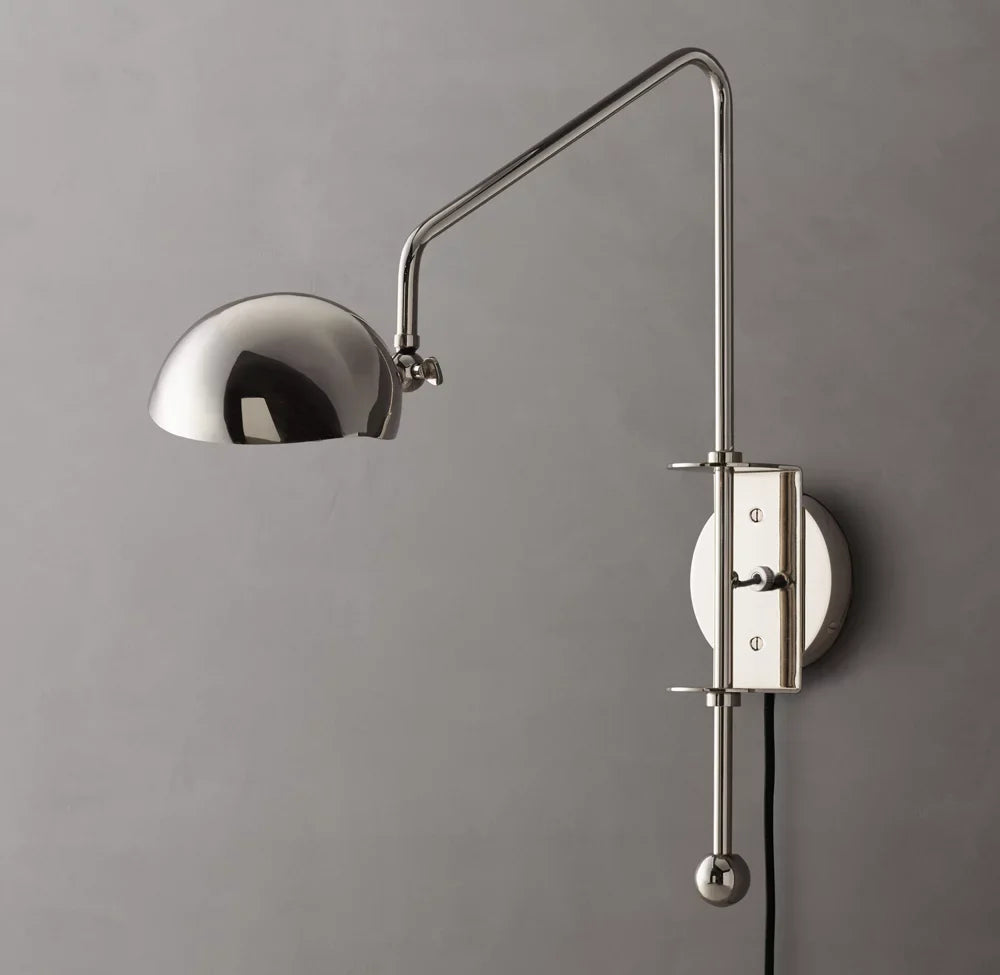 Convessi Swing-Arm Wall Light, Plug-In Wall Sconce, detail 2