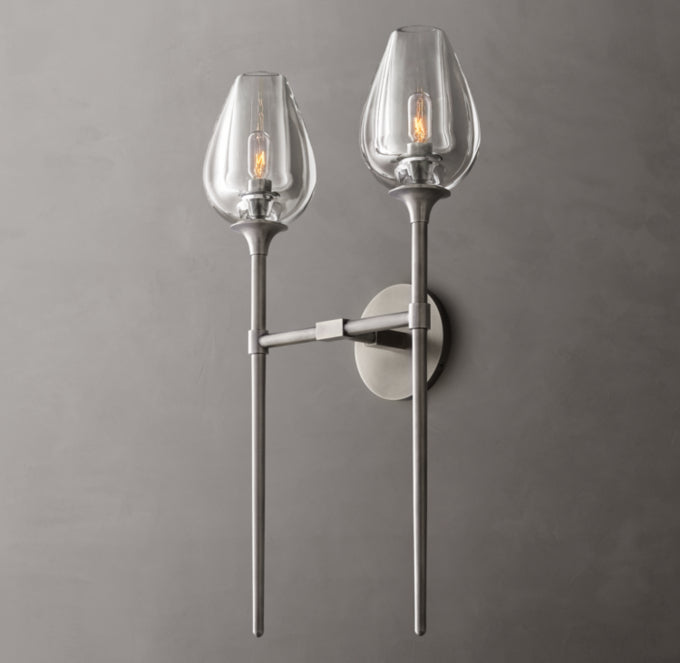 Tulip Double Wall Light, Bathroom Wall Sconce, detail 13