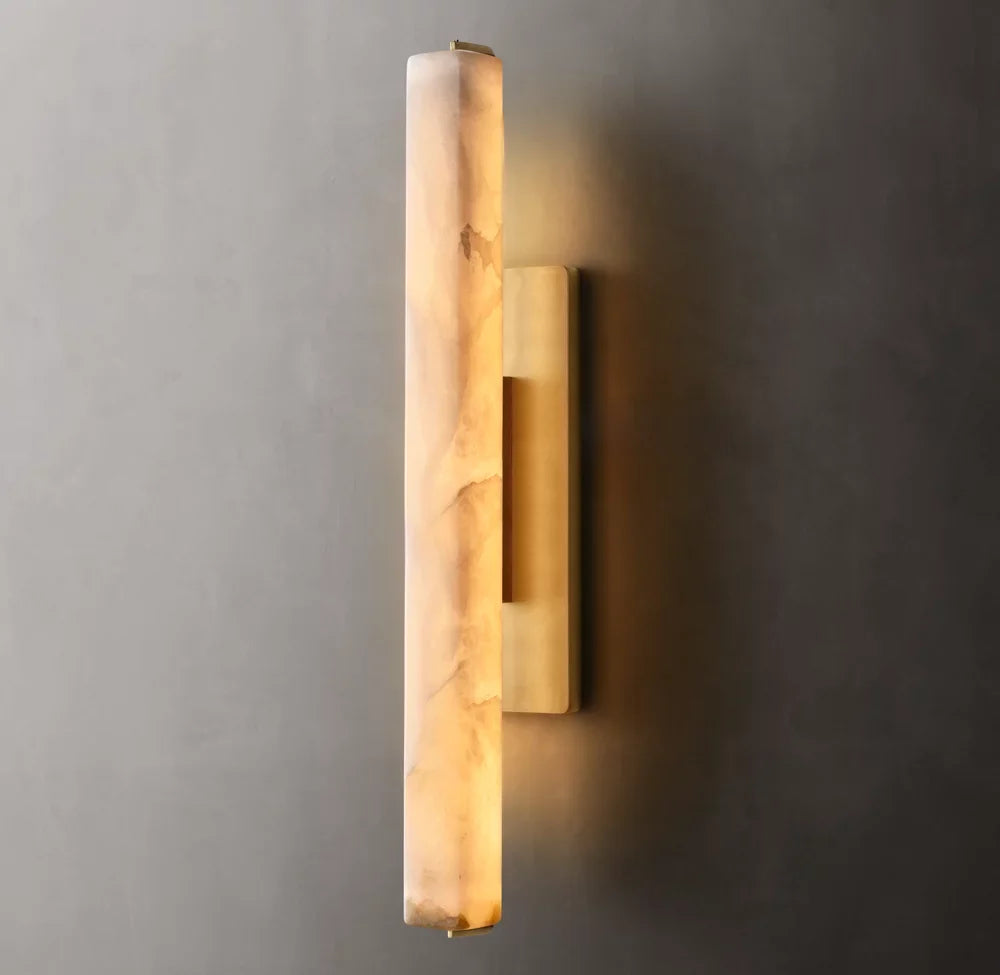 Audubon Alabaster Single Wall Light, Hardwired Wall Sconce, detail 4
