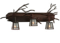 Pine Branch Valley View 32 Inch 3-Light 15.00" Wrought Iron Over Rust Wall Sconce front view