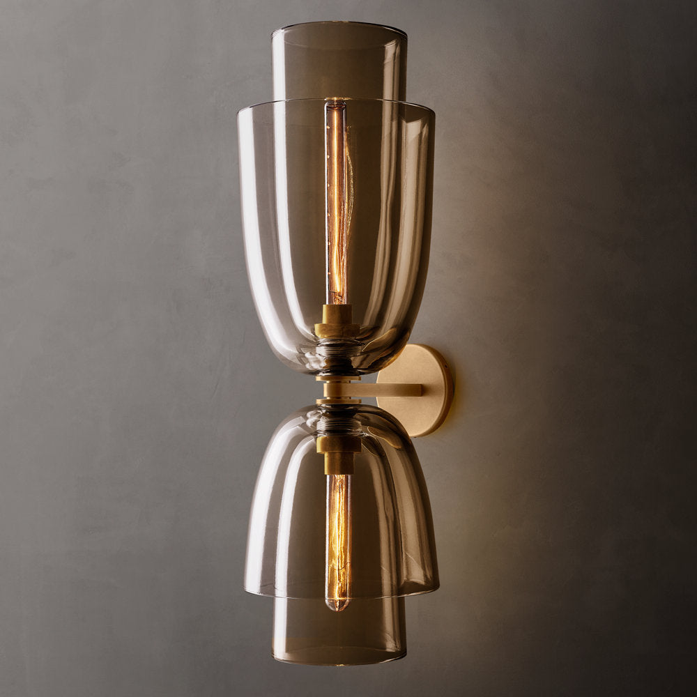 Blom Amber Glass Cloche Grand Wall Light, Bathroom Wall Sconce, detail 4